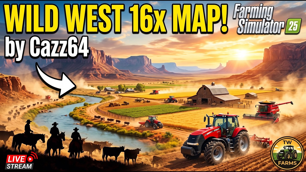 FS25 Wild West 16x by Cazz64 Map Tour and Gameplay map tour thumbnail