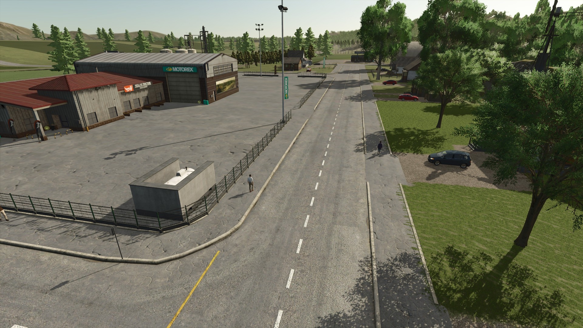 Roadside yard and buildings