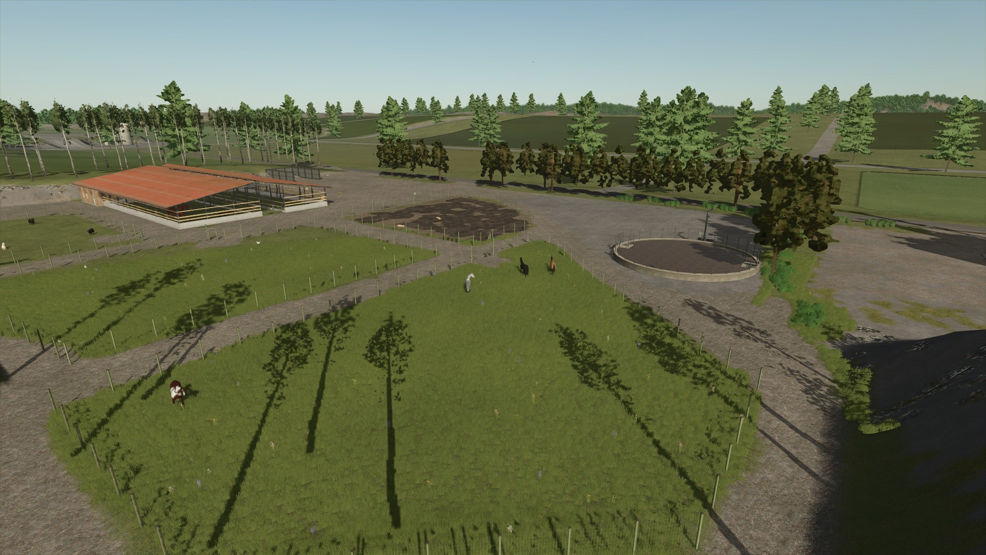 Animal enclosures and farm buildings