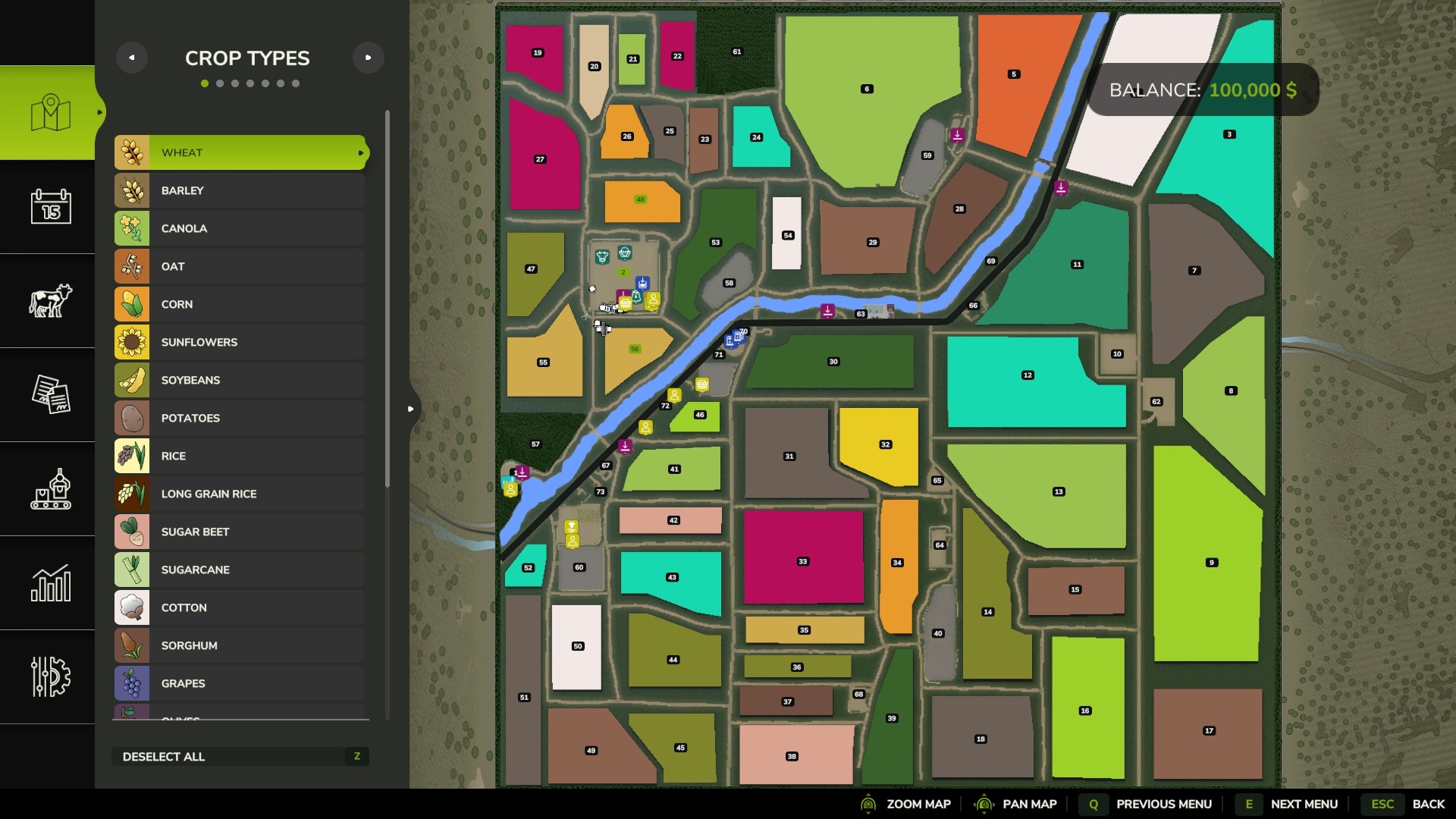 In-game map overview