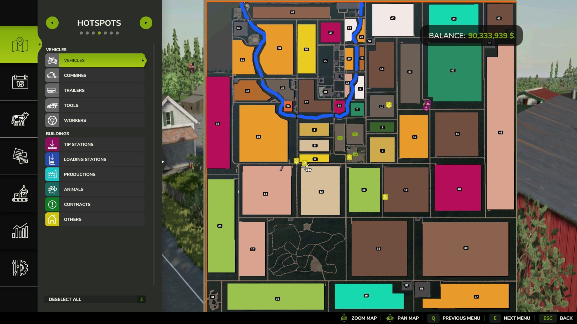 In-game map overview