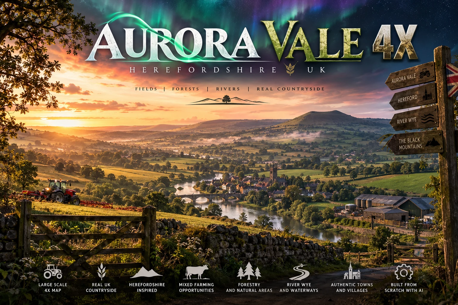 Aurora Vale 4x Herefordshire countryside project artwork